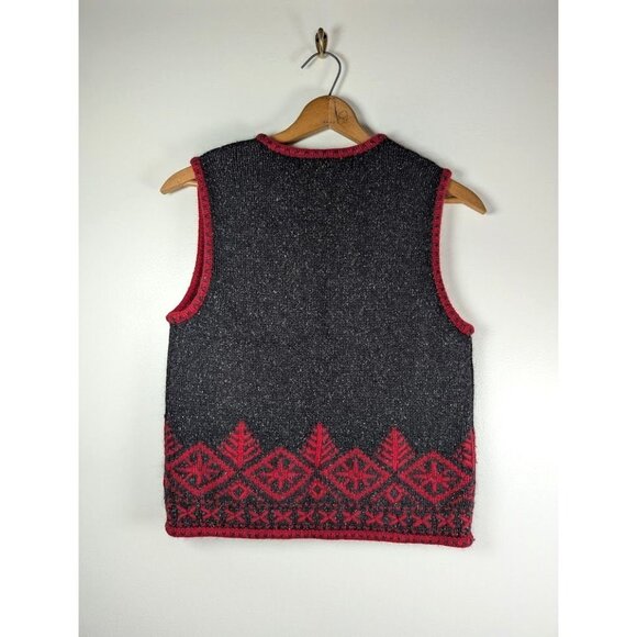 Nomadic Traders Fair Isle Sweater Vest Large Embroidered Grandma Angora Silk - Picture 6 of 7